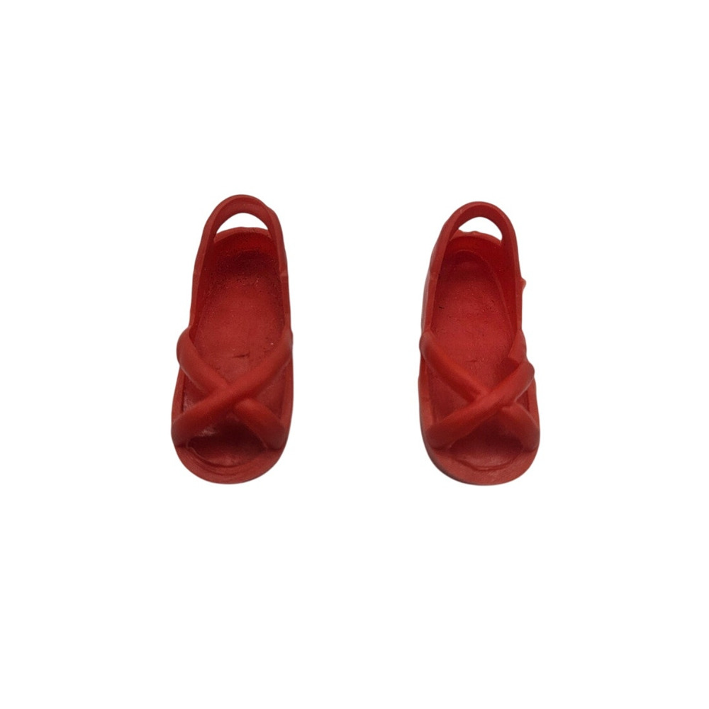 Vintage Bionic Woman Jamie Sommers Shoes Red Platform Sandals 1976 Kenner